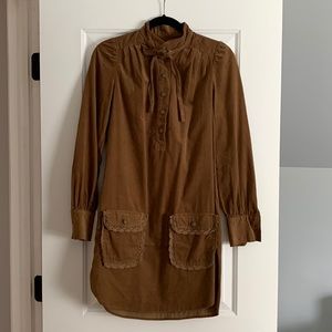 YMC mod vintage style brown bow dress